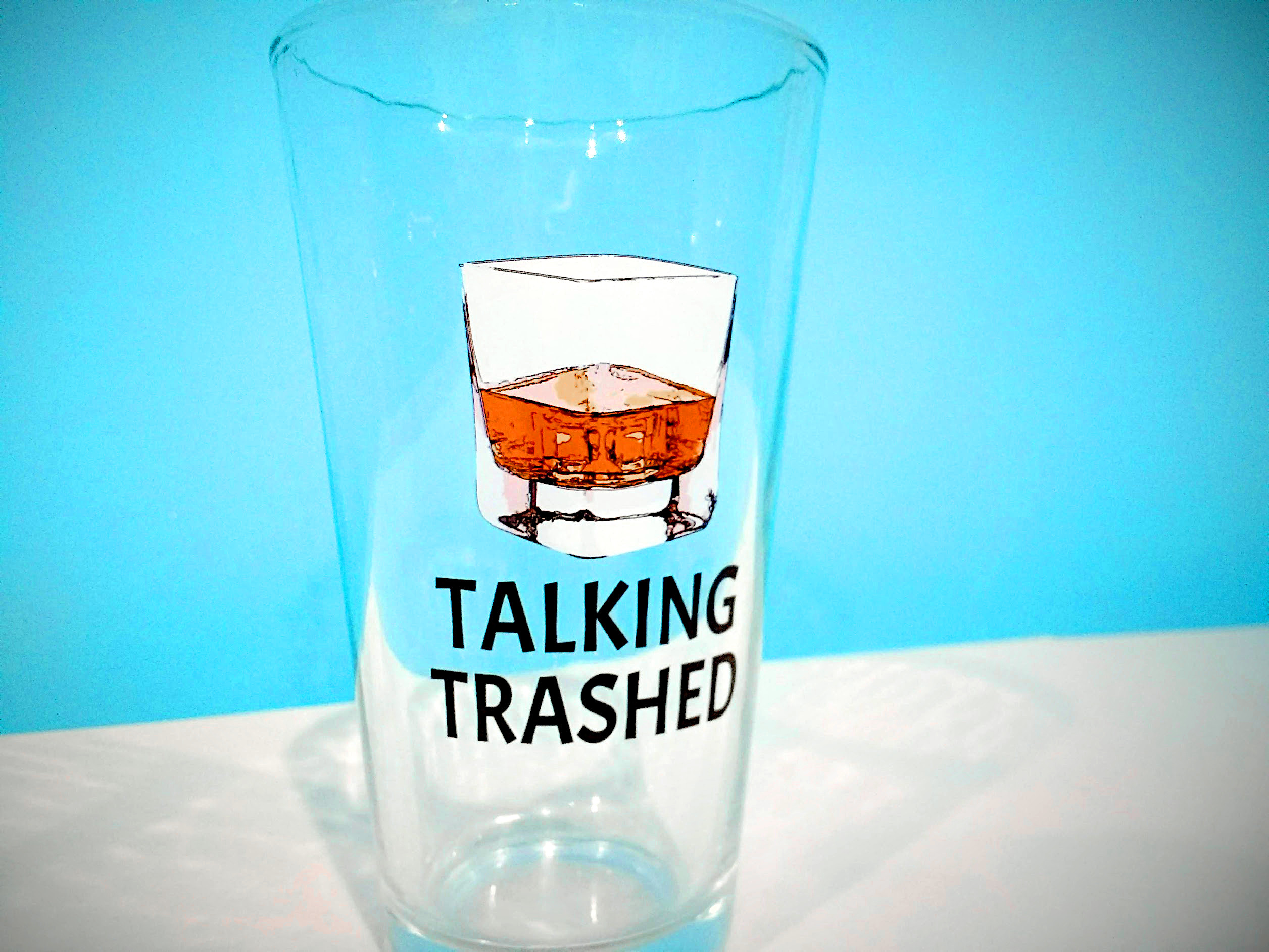 Talking Trashed Pint Glass